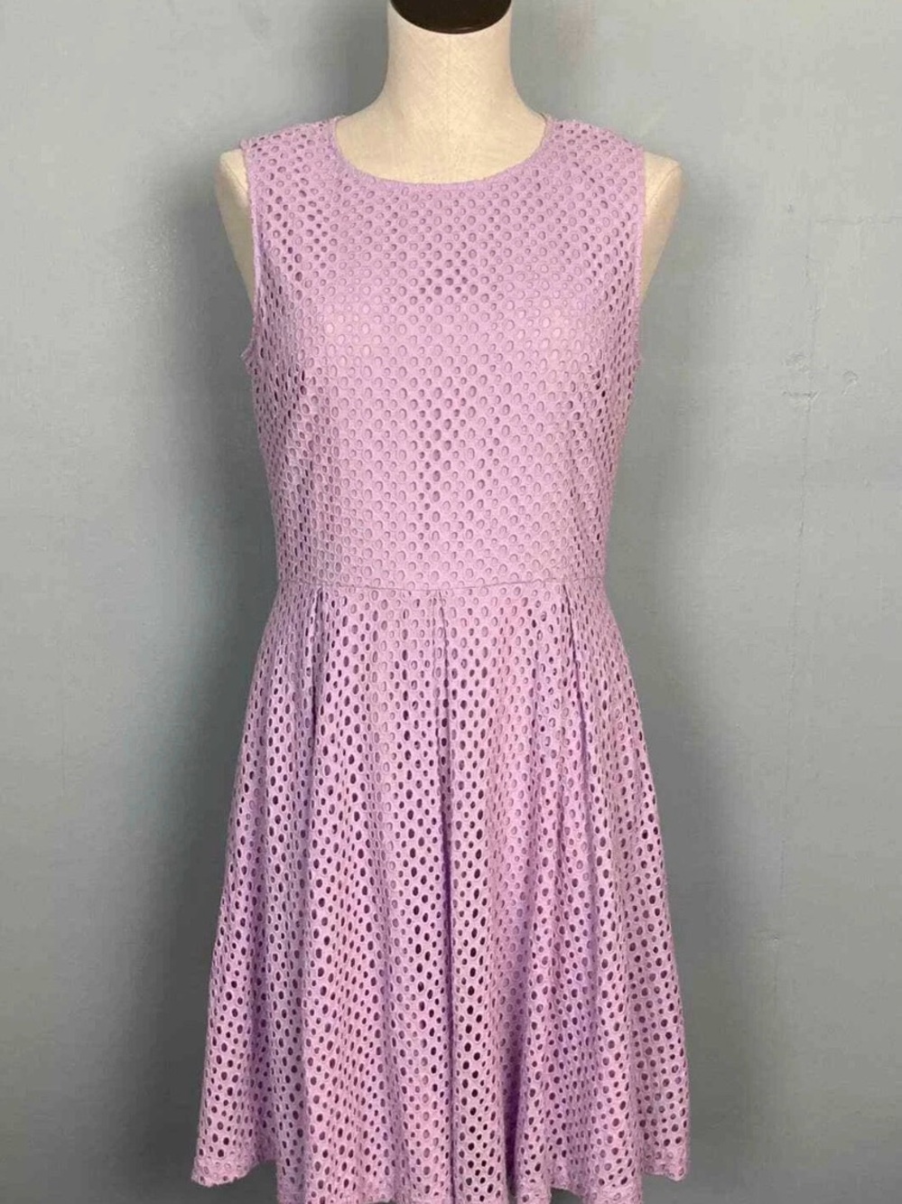 Betsey Johnson Lavender Eyelet Sleeveless Fit & Flare Dress